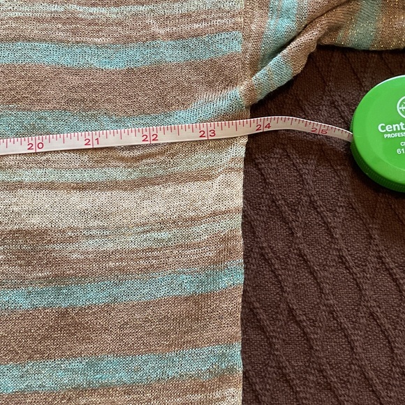 Tommy Bahama Beige, Brown and Teal Striped Top - Picture 6 of 8